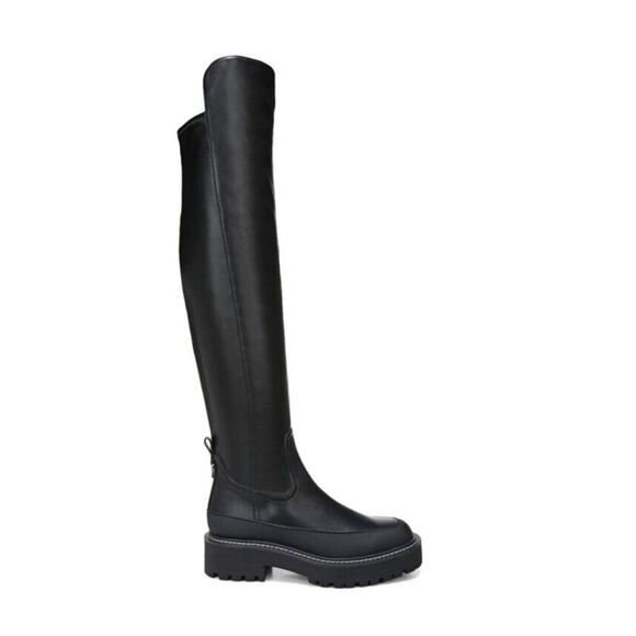 Sam Edelman Lerue Y2K 6 OTK Chunky Sole Black Boots Goth Faux Leather NWOB - Picture 1 of 8